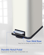 JM.YIPENG Bathroom Rubbish Bin, 5 Litre Cosmetic Bin, Small Waste Bin with Soft Close Lid, Bathroom Bin for Toilet, Bathroom, Bedroom, Living Room, White