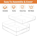 Acrylic Letter-Size Tray, Sturdy Heavy-Duty Clear Printer Paper Tray, Single-Tier Stackable File Storage Organizer for Office Home (1, Clear)