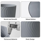 YGJT Small Trash Can, 3 Pack 1.8 Gallons Bathroom Trash Can, Slim Waste Basket, Round Garbage Can, Plastic Trash Bin for Kitchen, Dorm, Bedroom, Office, Living Room, Study, Compact Spaces(Grey)