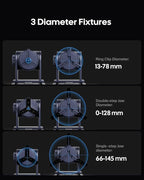 LaserPecker Rotary Extension for LP5/LP4 Engravers, 3-200mm Cylindrical Engraving, 180° Angle Adjustment & Scale Dial - Professional Rotary Module for Rings/Bottles/Cones