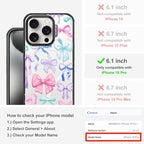 MOSNOVO Magnetic Case for iPhone 15 Pro, 10ft Military-Grade Protection, Compatible with Magsafe, Shockproof Phone Case for iPhone 15 Pro - Bows - Clear Black