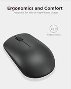 Lenovo 530 Wireless Mouse – Full Size Computer Mouse for PC, Laptop, Windows Computer - 2.4 GHz Nano USB Receiver - Ambidextrous Design - 12 Months Battery Life – Cordless