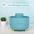 SKYDUE Makeup Organizer, Rotating Pencil Pen Holder for Desk, Dual-Purpose Desktop Organizer for Cosmetics & Pens, Makeup Brush Holder with 5 Slots, Pencil Cup for Office, Home