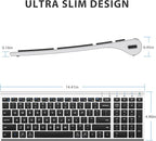 iClever BK10 Bluetooth Keyboard, Universal Bluetooth 5.1 Wireless Keyboard with Number Pad, Ergonomic Design, Multi-Device Compatibility, Stable Connection for Mac, iPad, iPhone, Android, Windows