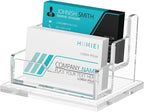HIIMIEI Acrylic Business Card Display, Multiple Card Holder for Office, Home, Restaurant - 2 Slot, 2 Tier