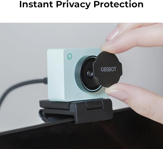 OBSBOT Meet 2 Webcam 4K - AI Framing & Auto Tracking, 1/2" Sensor, 60FPS, Auto Focus, HDR, Dual Mics - Lightweight USB Web Camera for Streaming, Zoom Meetings, Gaming. (Aurora Green)