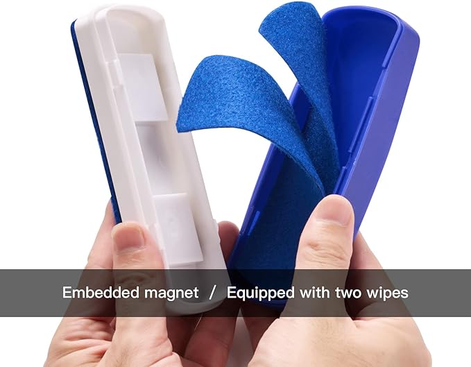 Ddaowanx Whiteboard Eraser, Magnetic Dry Erase Eraser, Glass Board Eraser,School and Office Supplies, Pack of 2 (Blue)