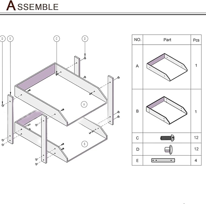 KINGFOM Letter Tray, Leather Paper Organizer Tray, Wooden Desk File Holder, Desktop File, Stackable Magazine Holder, Mail Sorter, Great for Home or Office - 2 Level Brown