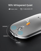 ProtoArc Backlit Bluetooth Keyboard and Mouse for Mac, KM100-A Multi-Device Wireless Keyboard Mouse for Mac, Full Size Rechargeable for MacBook Pro/Air, iPhone, iPad, White Silver