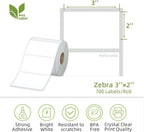 Compatible 3" x 2" Direct Thermal Labels Replacement for Barcodes Postage Address Shipping Compatible with Rollo & Zebra Desktop Printers Adhesive & Perforated (12 Rolls, 700 Labels/Roll)