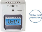 Pyramid Time Systems - Model 3800 Auto Totaling Time Clock, Electronic Time Punch Clock for Small Business, Bundle Includes: 50 Time Cards, 1 Ink Ribbon and 2 Security Keys - Ivory