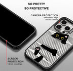 MOSNOVO Magnetic Case for iPhone 15 Pro, 10ft Military-Grade Protection, Compatible with Magsafe, Shockproof Phone Case for iPhone 15 Pro - Hidden Black Cat - Clear Black