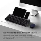 ACTTO B705 Retro Mechanical Keyboard, Bluetooth, Vintage Style with LED Backlight, 100 Keys, Gaming Keyboard for Windows/macos/iOS/Android, Blue Switch (Black)