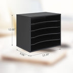 Paper Organzier Wood Desktop Organizer Storage Letter Tray File Sorter with Adjustable Shelves for Home Office