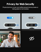 2K 50FPS Webcam for PC/Mac, Computer Camera with Fill RGB Lights, 2 Noise-Canceling Microphone, Autofocus and Tripod for Meeting, Live Streaming, Video Calls, Gaming, Works with Zoom, Skype, Teams