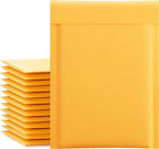 UCGOU Kraft Bubble Mailers 6x10 Inch 50 Pack Usable Size 6x9 Inch Yellow Padded Envelopes #0 Small Business Mailing Packages Self Sealing Tear Resistant Boutique Shipping Bags for Jewelry Supplies