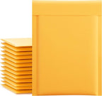 UCGOU Kraft Bubble Mailers 6x10 Inch 100 Pack Usable Size 6x9 Inch Yellow Padded Envelopes #0 Small Business Mailing Packages Self Sealing Tear Resistant Boutique Shipping Bags for Jewelry Supplies