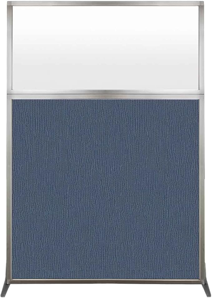 Versare Hush Screen Portable Room Divider | Workstation Wall Divider | Freestanding Privacy Hush Panels | Frosted Windows | Fabric Office Divider Screen | Great for Room Separation