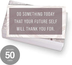 Canopy Street Marble Quartz Daily Gratitude Cards / 50 Motivational Kindness Cards / 25 Inspirational Quote Card Designs / 2.5” x 3” Uplifting Business Cards