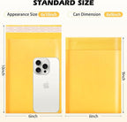 52Pack Yellow 6x10inch Kraft Bubble Mailers Small Business Mailing Packages Self-Sealing Paper Envelopes, Mailer Shipping Padded Envelopes with Strong Adhesion for Jewelry Makeup Supplies