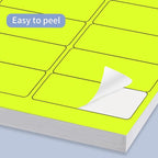 STARLIBOO 1" x 2-5/8" Address Labels- Neon Color Fluorescent Mailing Labels Stickers for Laser/Ink Jet Printer 8.5"×11"- Fluorescent Yellow