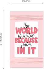 Strong Mental Health Mini Quote Cards / 50 Motivational Kindness Cards / 25 Vibrant Uplifting Designs / 2" x 3.5" Flat Business Card Size/Small Inspirational Daily Quote Cards