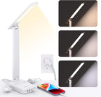 Power Strip with LED Desk Lamp, PD 30W Touch Desk Lamps, 4 Outlets 4 USB Ports(2 USB C) Small Desk Lamp 5FT Extension Cord Table Lamp for Home Office College Dorm Room Essentials Bedroom Bedside Study