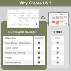 24" Digital Wall Calendar Chore-Chart-for-Planner - Touchscreen Display Smart Calendar for Family Monthly/Weekly Planner, To Do List Notepad, Streamline Household Organization, Desk Mount Included