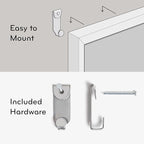 U Brands Linen Bulletin Board, 47"x35", Rustic Wood Style Frame, Industrial Grade Pinning Surface