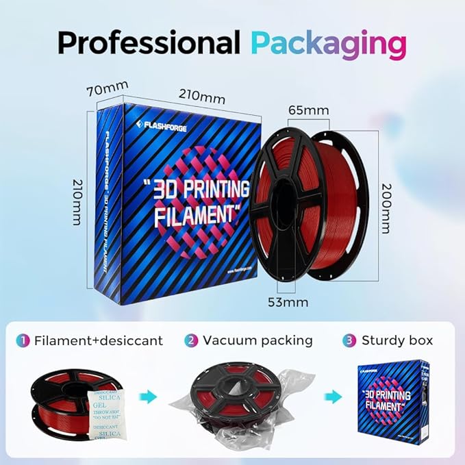FLASHFORGE Rapid PLA Filament 1.75mm, High Flow Speedy 3D Printer Filament, Experience Exceptional Performance with 500mm/s High-Speed Printing, Neatly Wound & Top-Notch Filament (Ruby Red)