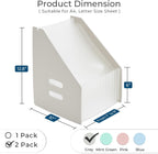 Y YOMA 2 Pack Expanding Magazine Holder with 13 Pockets | Portable Desktop Plastic Self Standing Accordion File Organizer for A4 Letter Size Document Storage Home Office School, Grey