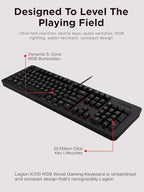 Lenovo Legion K310 RGB Wired Gaming Keyboard - Ultra-Fast Reaction Time with Tactile Keys, Quiet Key Membrane Switches, Silent Operation, RGB Illumination - Water Resistant & Compact Design