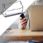 PARTSPOWER 4 Packs Acrylic Business Card Holders for Desk, Horizontal Clear Business Name Card Display Stand, Desk Accessory Business Name Card Organizer (Horizontal, 1-Slot)