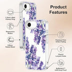 MOSNOVO Case for iPhone 16e, [Buffertech 6.6ft Military-Grade Drop Protection] [Anti Peel Off Tech] Clear TPU Bumper Phone Case Cover Design - Lavender