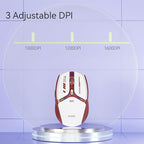 Uciefy V19 Wireless Mouse, 2.4GHz Rechargeable Mouse LED with Battery Indicator, Magnetic Computer Mice with USB Receiver & Type-C Adapter for Laptop/PC/Mac/Chromebook-Red