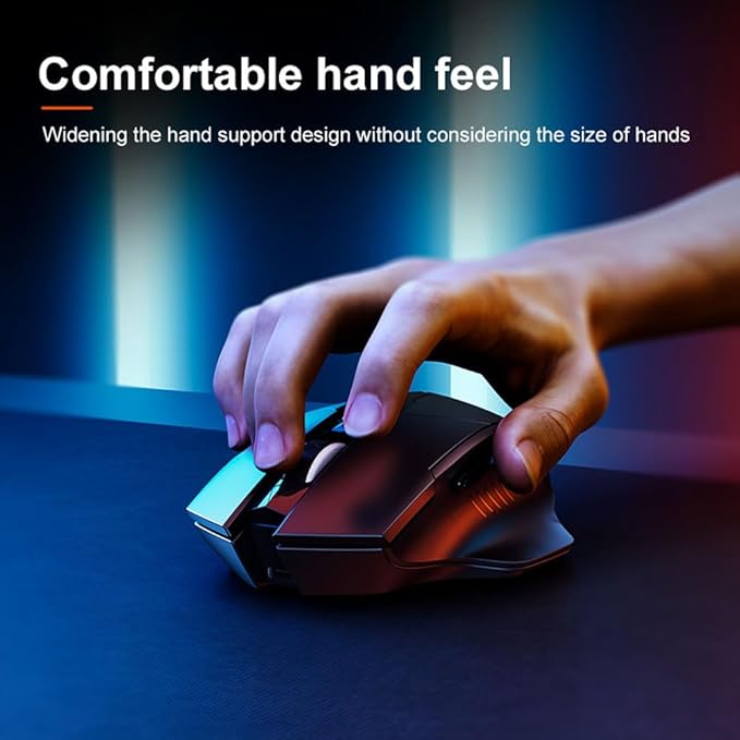 INPHIC Multi-Device Bluetooth Mouse, Upgraded Visible Battery, 2400 DPI, Silent Ergonomic Computer Wireless Mouse for Laptop, Mac, PC etc.