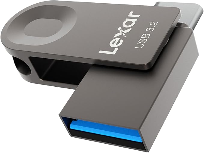 Lexar E32C 128GB Type-C USB Flash Drive, USB-A&USB-C 3.2 Gen 1 Dual Drive OTG 100MB/s Read, Thumb Drive Swivel Design Jump Drive for USB 3.0/2.0, Memory Stick for Android Smartphone, Laptop, PC