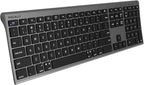 Macally Wireless Bluetooth Keyboard for Mac - Compatible Apple Keyboard or MacBook Pro/Air, iMac - Multi-Device, Up to 3 Devices with 110 Keys, 20 Shortcuts, Numeric Keypad, and Rechargeable