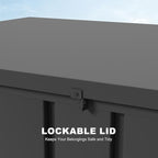 PURPLE LEAF Outdoor Deck Box 160 Gallon Waterproof Lockable Storage Box Container with Lid Deck Organization for Patio Cushions Side Table Pool Accessories Garden Tools, Gray