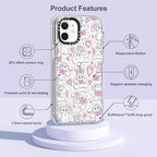 MOSNOVO Case for iPhone 12 Mini, [Buffertech 6.6ft Military-Grade Drop Protection] [Anti Peel Off Tech] Clear TPU Bumper Phone Case Cover Design - Bunnies