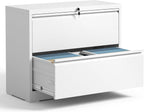 Lateral File Cabinet with Lock, Metal File Cabinets for Home Office Legal/Letter A4 Size, File Cabinet with 2 Drawer Storage Cabinet, Require Assembly, White