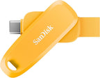 SanDisk 512GB Phone Drive for Android - The 2-in-1 USB for Smartphones, Tablets, and Computers - Thumb Drive with USB Type-C and Type-A Connectors, Yellow Daffodil - SDDDC6-512G-G46YD