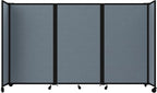 Versare Room Divider 360 Portable Wall Partition | Folding Panels | Large Freestanding Divider | Locking Wheels | Temporary Room Separator