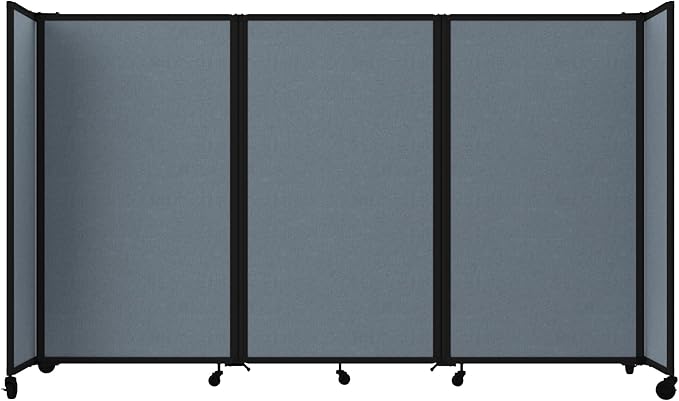 Versare Room Divider 360 Portable Wall Partition | Folding Panels | Large Freestanding Divider | Locking Wheels | Temporary Room Separator