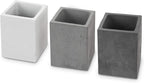 MyGift Pen Holder Pencil Holder For Desk,Pen Cup Holder For Desk,Concrete Desktop Pencil Cup,Modern Gray-Tone,Set of 3