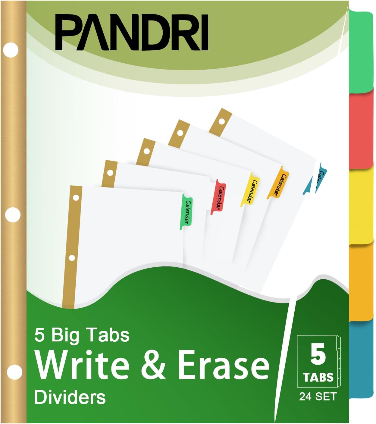 Binder Divider, PANDRI 120 Pack Binder Index White Dividers with 5 Tabs, Letter Size Paper Binder Divider for School Office Home Business