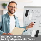 Ddaowanx Whiteboard Eraser, Magnetic Dry Erase Eraser, Glass Board Eraser,School and Office Supplies (4 Pack/2 Black+2 White)