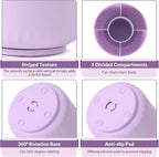 SKYDUE 360 Degree Rotating Desk Organizer, Dual-Purpose Pencil Pen Holder for Desktop, Rotating Desk Pen Organizer with 5 Slots Purple