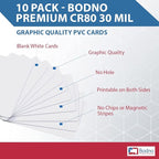 10 Pack - Bodno Premium CR80 30 Mil Graphic Quality PVC Cards