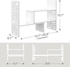 Jerry & Maggie - WPC Desktop Organizer White Office Storage Rack Shelf | Birthday Gifts - Toy - Home Decor | Free Style Rotation Display Modern Luxurious Stand Shelf (White)